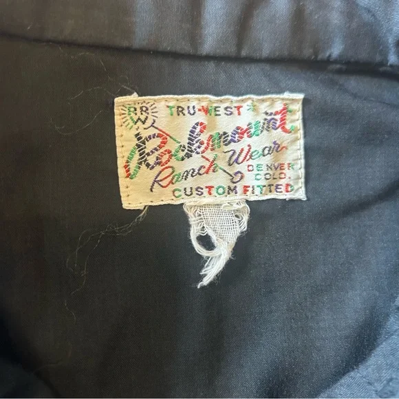 Vintage Rockmount Ranch Wear Black Pearl Snap Western Cowboy Shirt USA M/L - Picture 3 of 4